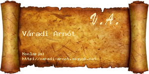 Váradi Arnót névjegykártya