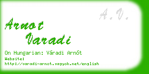 arnot varadi business card